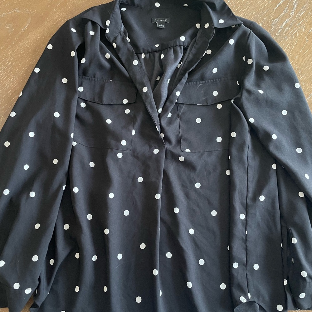 Black Polka Dot Women's Top